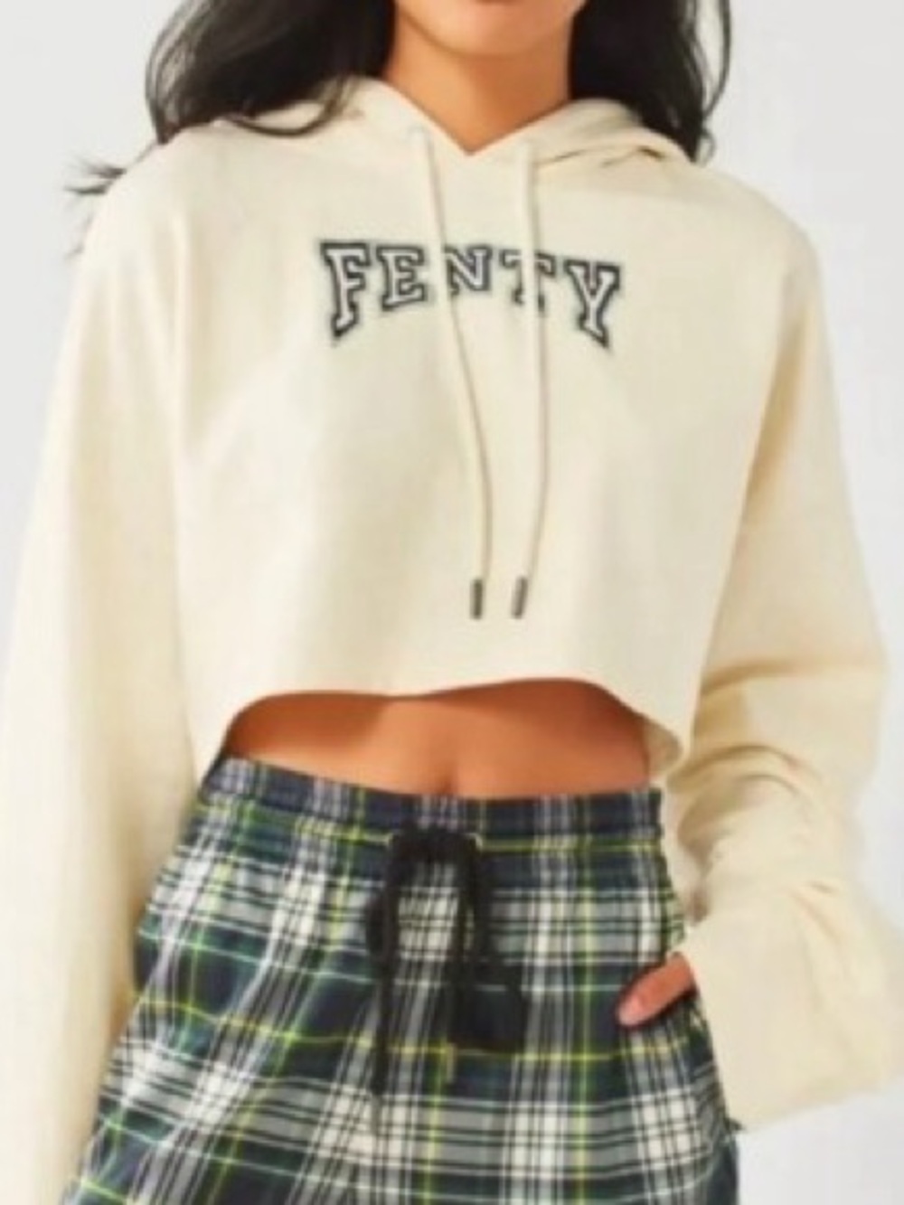 FENTY | Cropped Cream Hoodie